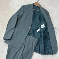 【新品】ZARA スーツ　セットアップ　モスグリーン