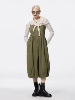 【新品未使用】GU フロントジップバブルヘムワンピース S