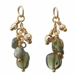 【agete】アガット K10 チャーム ブラックオパール ピアス イヤリング