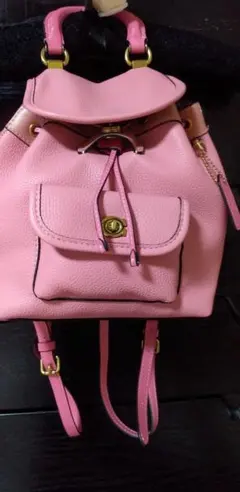 COACHのリュックピンク 小型 レザー
