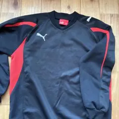 PUMA 長袖シャツ ブラック/レッド 130