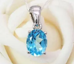 天然 ブルー トパーズ ネックレス トルコ石 上品 数量限定！！