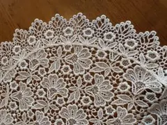 【川島織物セルコン】花柄楕円形レース生地 約70cm x 40cm