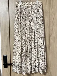 レオパード柄 プリーツスカート