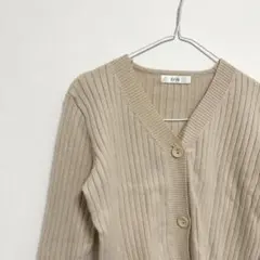 fifth ベージュ リブニットカーディガン Mサイズ レディース