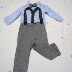 ベビー タキシード 水色 チェック柄