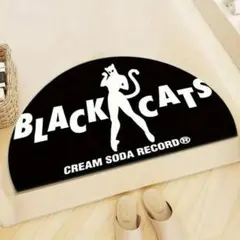 クリームソーダ　BLACK CATS　ブラックキャッツ　フロアマット　ロカビリー