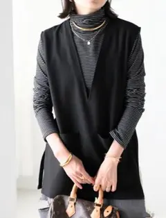 ほぼ新品Bonjour Saganフロントポケットベスト