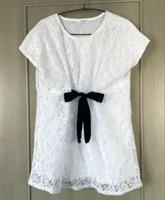 ハニーズ 総レース ブラウス チュニック フレンチスリーブ