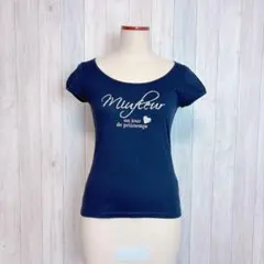 【ef-de】半袖 Tシャツ トップス カットソー プリントデザイン ネイビーのサムネイル