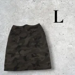 chocol raffine robe 迷彩柄 ミニタイトスカート カーキ L