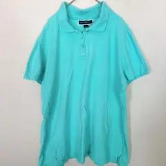 ポロシャツ XL ターコイズブルー 半袖 コットン 大きめサイズ メンズ