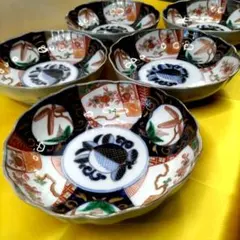 古伊万里 なます深鉢 5 枚 骨董 赤絵 染付 金彩 - メルカリ