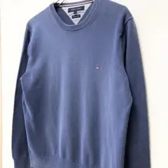 【ブルーグレー】00s トミー TOMMYHILFIGER コットンニット 希少