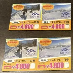 【2枚セット】21シーズンめいほうリフト券 めいほうスキー場リフト券一枚 - メルカリ