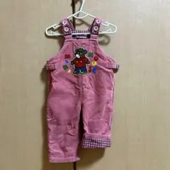 ミキハウス ピンク コーデュロイロンパース 80