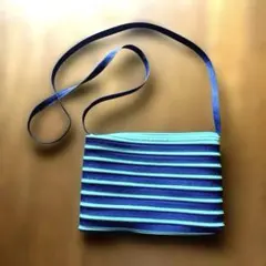 青と緑のストライプ サコッシュ