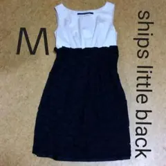 シップスリトルブラック　レース切り替えワンピース　パーティドレス