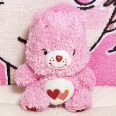 2008年　ケアベア　ぬいぐるみ　ラブアロット　ピンク　ラメ