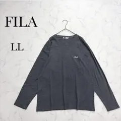 【フィラ】Tシャツ 長袖 LL ロンT 綿100% ロゴ クルーネック 胸ロゴ
