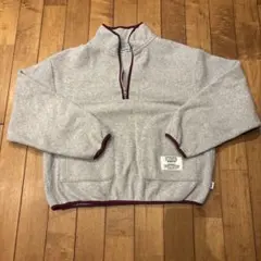 フリースジャケット ハーフジップ グレー
