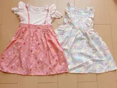 フルーツ柄・ハート柄ワンピース2点セット