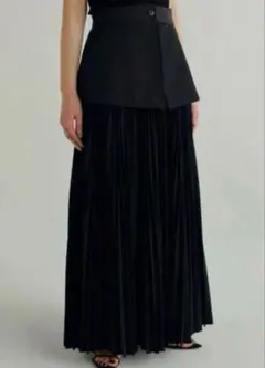 louren accordion pleats skirt / black /S