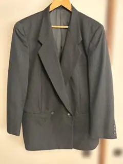 高級オーダースーツ Valcon ダブル テーラードジャケット ブラック