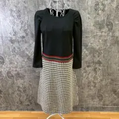 ロベルタディカメリーノ【M】ニットワンピース 千鳥格子 アンゴラウール
