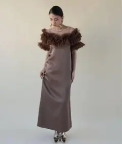 acka ブラウンサイズ1 ⭐︎様 ACKA ドレス ブラウン tulle sheer one-piece