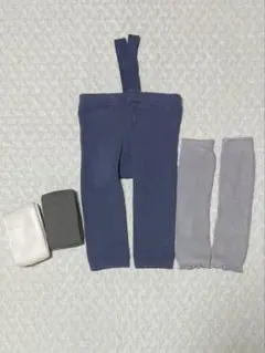 【早い者勝ち】SOWANリブ編みレッグウォーマー　サスペンダーレギンス65センチ