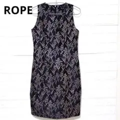 美品❤️ROPE ロペ ノースリーブワンピース 膝丈 パープルM