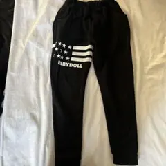 キッズ　ベビードール　スウェットパンツ　長ズボン　140 ブラック　王冠