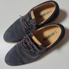 靴 ネイビー スエード レースアップシューズ