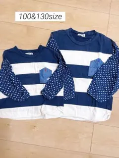 RAG MART ストライプ長袖カットソー 100cm 130cm