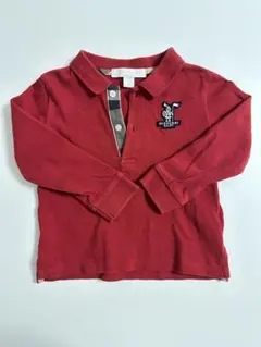 BURBERRY 長袖ポロシャツ 赤 90cm