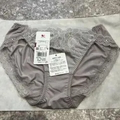 パープルグレー 花柄レース ショーツ Mサイズ