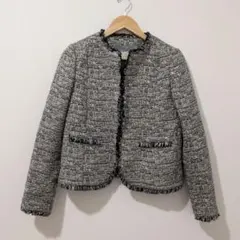 値引★UNTITLED ツイードジャケット ノーカラー size3 入学・卒業式のサムネイル
