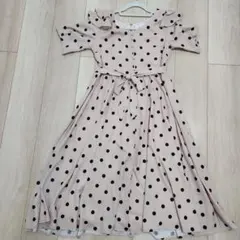 美品 dazzlin ダズリン 水玉 ドット 半袖 ワンピース