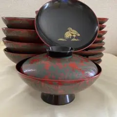 輪島塗り　蓋付き椀 10客セット