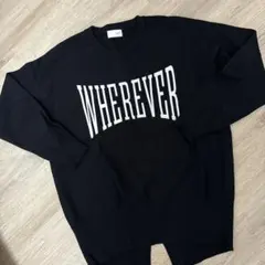 YORT WHEREVER プリント 黒 長袖ニット