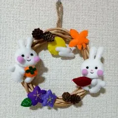 ハンドメイド　9月お月見のリースのサムネイル