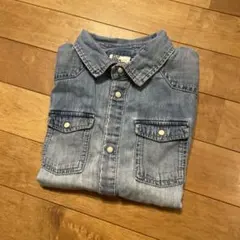H&Mエイチアンドエムデニム長袖シャツキッズ120ウエスタンシャツボタン