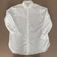 ユニクロ 白 コットンオーバーサイズシャツ