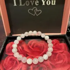 天然石ブレスレット　ピンクムーンストーン