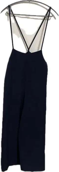 ジーユー　サロペットワイドパンツ　オールインワン　ネイビーS ワイドパンツ