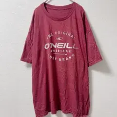オニール Tシャツ クルーネック ロゴプリント ビッグサイズ 赤 綿麻混 夏のサムネイル