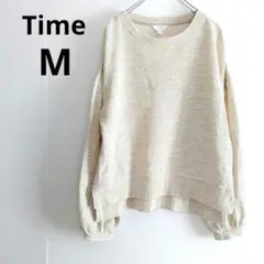 Time and Tru オーバーサイズ 鹿の子編み ニット プルオーバー M