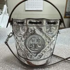 TORYBURCH巾着ショルダーバッグシルバー日本未販売色品超美品