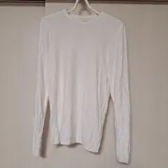 ZARA ホワイト 長袖カットソー テクスチャーあり